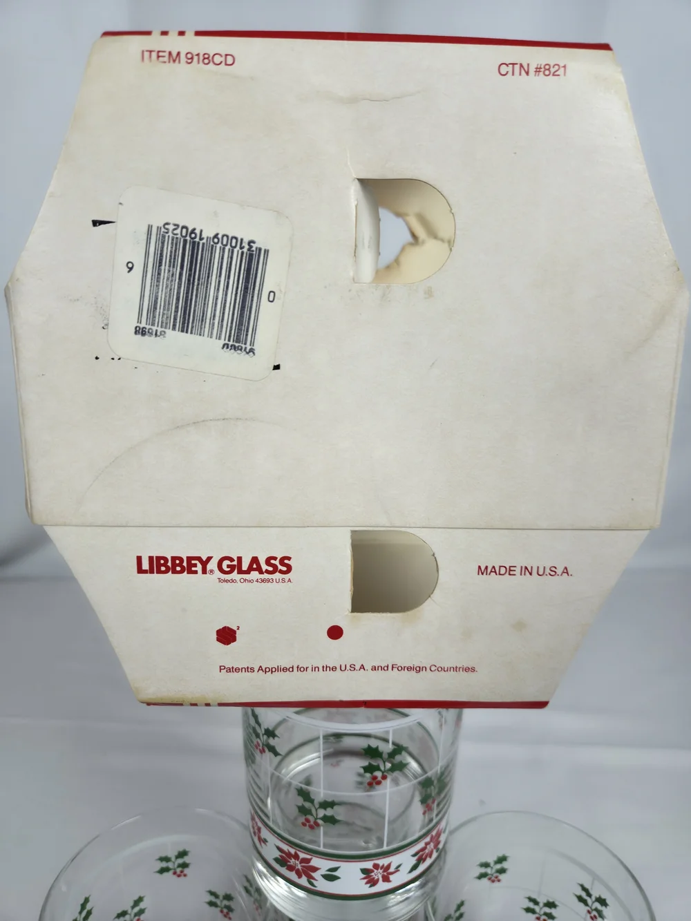 Libbey Holiday Holly and Poinsettia Glass Tumblers in Red and Green
